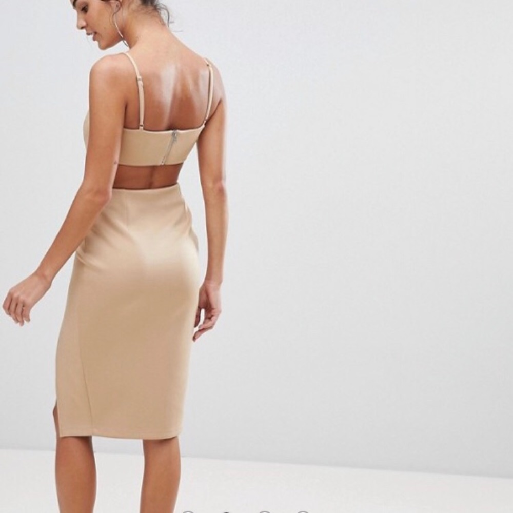 ASOS cutout nude dress